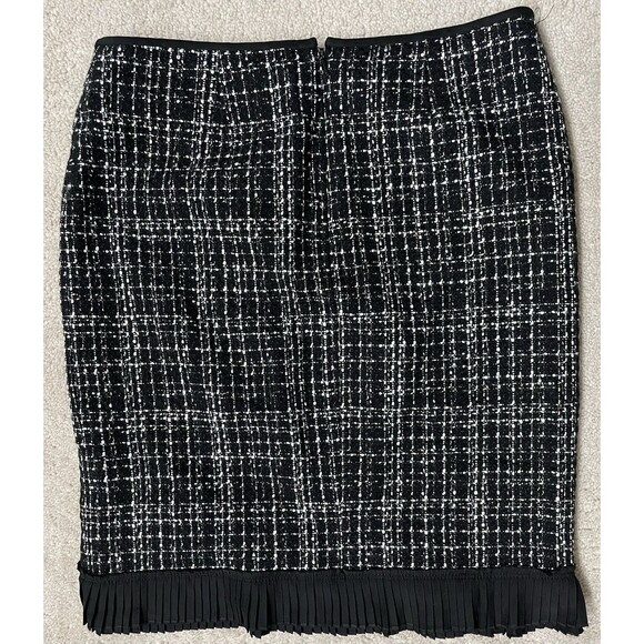 WHBM Ladies Size 0 Tweed Ruffle Hem Skirt Black/White - Picture 4 of 5